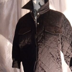 AZ Black Quilted Button Down Jacket